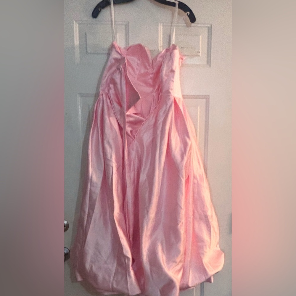 New Sweetheart Strapless Short Homecoming Dress Satin A-line Gown with Pockets - Picture 8 of 10